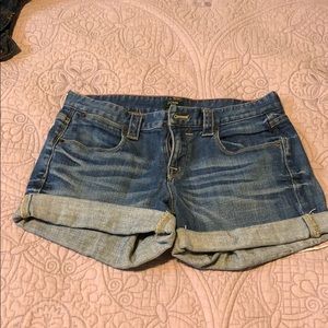 Mid tone denim shorts
